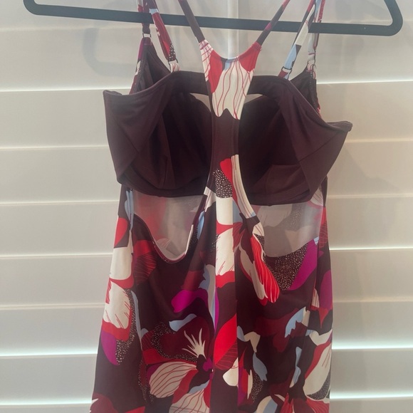 Athleta Burgundy and White Tankini Set - Picture 4 of 7